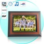 12 Inch Wooden Digital Photo Frame w/ Remote + Media Player