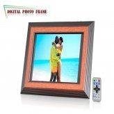 12 Inch Wooden Digital Photo Frame w/ Remote + Media Player