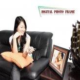 12 Inch Wooden Digital Photo Frame w/ Remote + Media Player